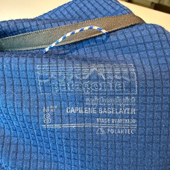 Patagonia Men S Capilene Midweight Baselayer Shirt 1/4 Zip Neck Pullover Blue - Picture 3 of 8
